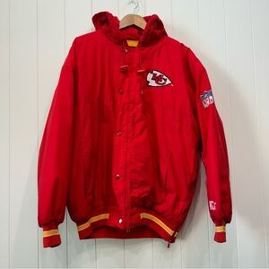 Kansas City Chiefs vintage 90’s full zip insulated starter jacket KC Licensed
